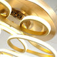 Hdc Golden Flower Led 3 Color Setting Control With Remote Transparent Retractable Fan Blade Chandelier