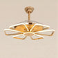 Hdc 52 inch 6 Petal Ceiling Fan Chandelier 52 Inch Gold Led 3 Color Setting Control With Remote