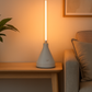 Hdc Modern Cone Base Glass Tube LED Lamp Warm Ambient Light Portable Wireless Charging Table Lamp for Home Restaurant