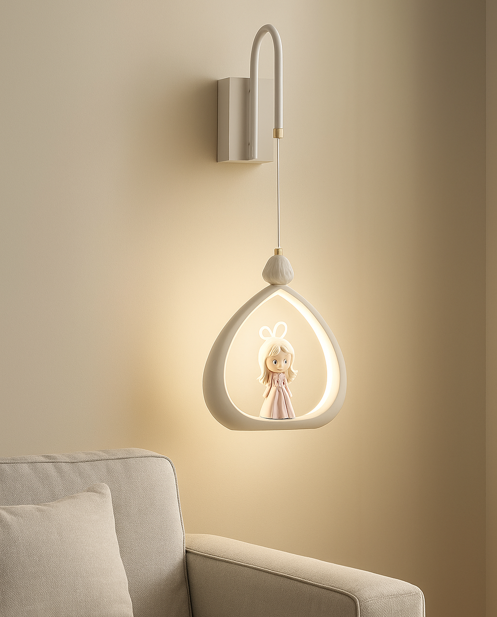 Hdc Kids’ Bunny Doll Wall Lamp LED Night Light Wall Sconce for Childrens Room Bedroom Nursery Kids Lights