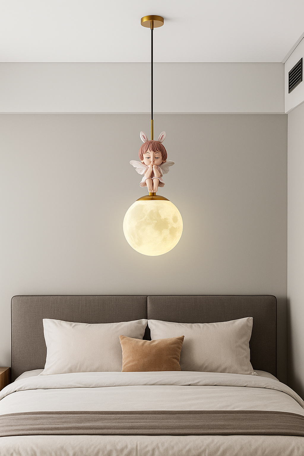 Hdc Kids’ Fairy Moon Pendant Light LED Ceiling Lamp Pendant Light for Childrens Room Bedroom Nursery Kids Lights