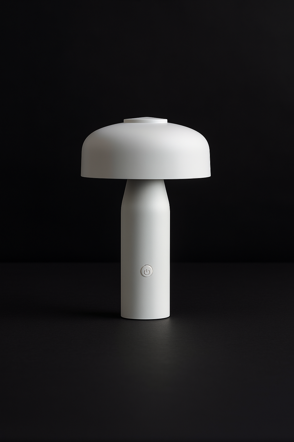 Hdc Minimalist Mushroom LED Lamp  Matte White, Rechargeable, Touch Control