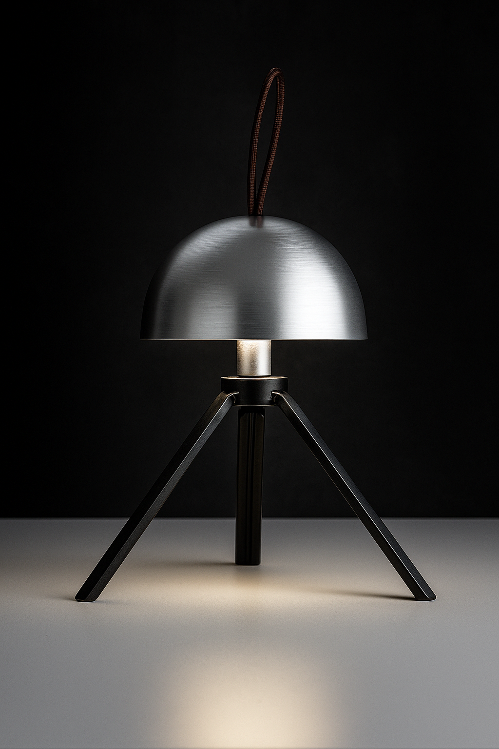 Hdc AstroDome Tripod LED Table Lamp Matte Black & Silver Finish Futuristic Minimalist Design with Adjustable Light