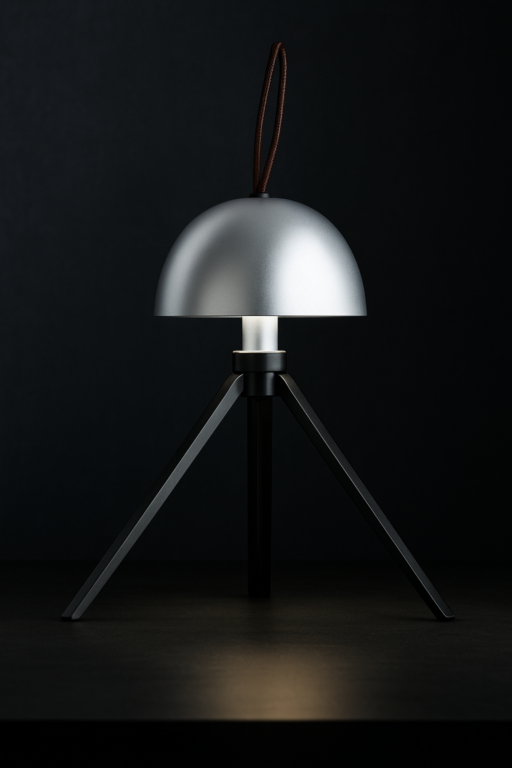 Hdc AstroDome Tripod LED Table Lamp Matte Black & Silver Finish Futuristic Minimalist Design with Adjustable Light