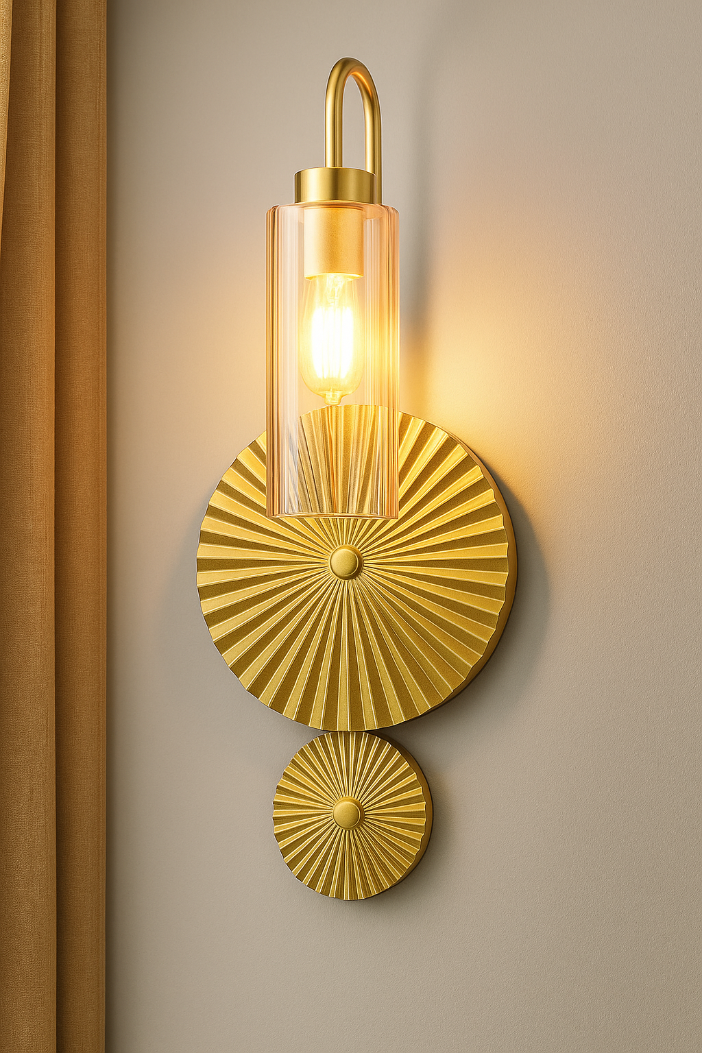 Hdc Modern Gold Wall Sconce with Glass Shade Decorative Designer Wall Light for Living Room, Bedroom & Hallway