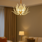 HDC 28 Lights Luxury Lotus Design Crystal Glass Chandelier Modern Decorative Pendant Light for Living Room, Dining Room & Foyer