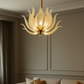 HDC 28 Lights Luxury Lotus Design Crystal Glass Chandelier Modern Decorative Pendant Light for Living Room, Dining Room & Foyer