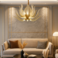 HDC 28 Lights Luxury Lotus Design Crystal Glass Chandelier Modern Decorative Pendant Light for Living Room, Dining Room & Foyer