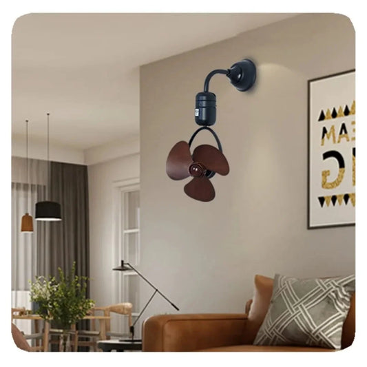 Hdc Black Metal Body 3 Brown 300mm Wooden Textured ABS Blades Ceiling Cum Wall BLDC Fan