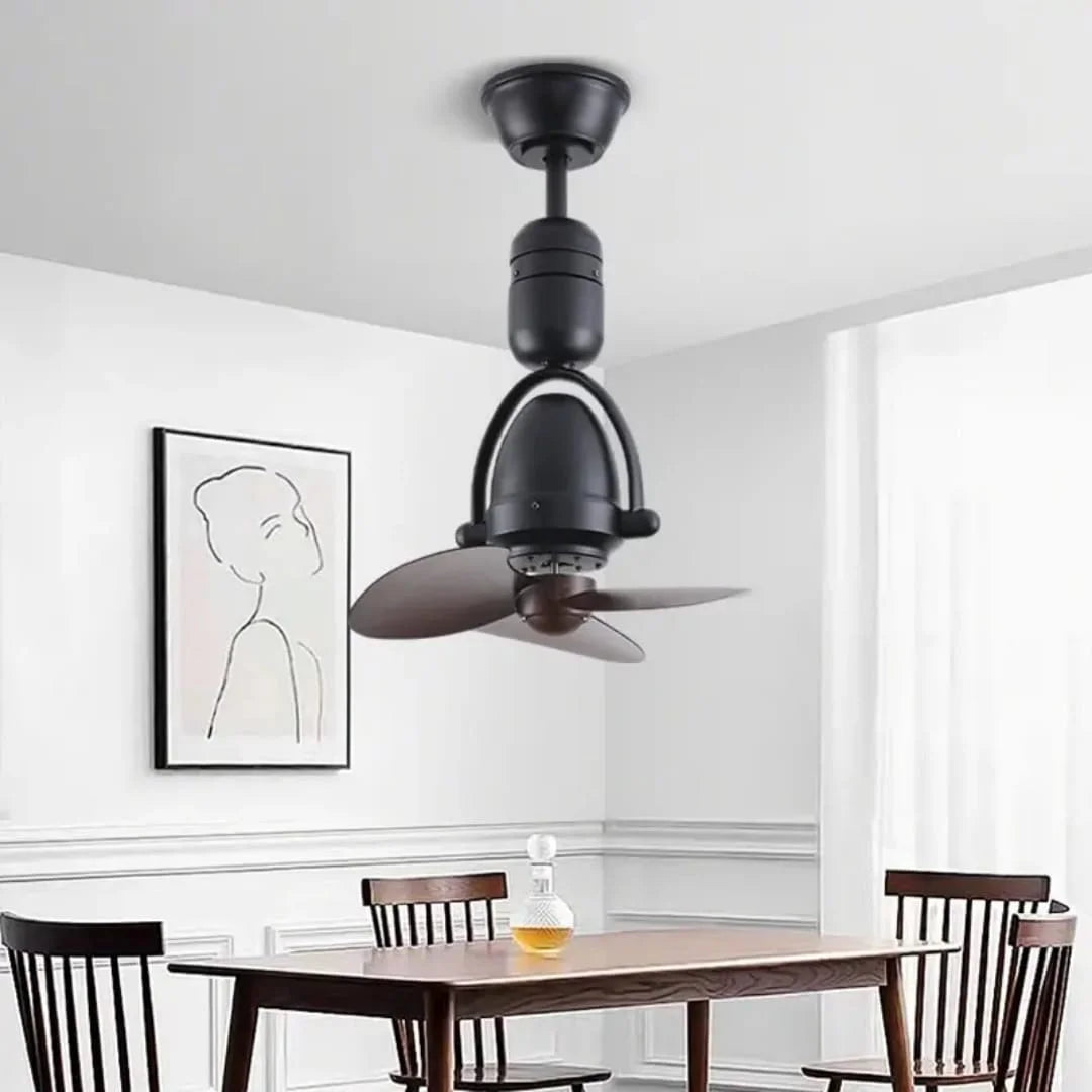 Hdc Black Metal Body 3 Brown 300mm Wooden Textured ABS Blades Ceiling Cum Wall BLDC Fan