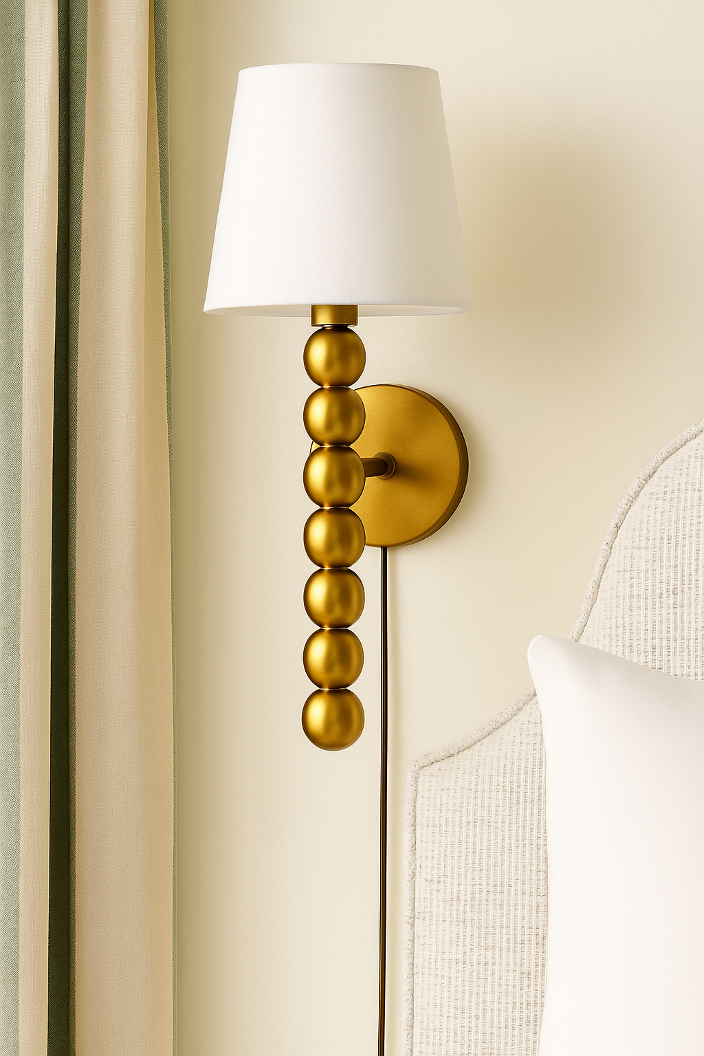 Hdc Modern Black & White Golden Stacked Sphere Wall Light Luxury Designer Sconce for Living Room, Bedroom & Hallways