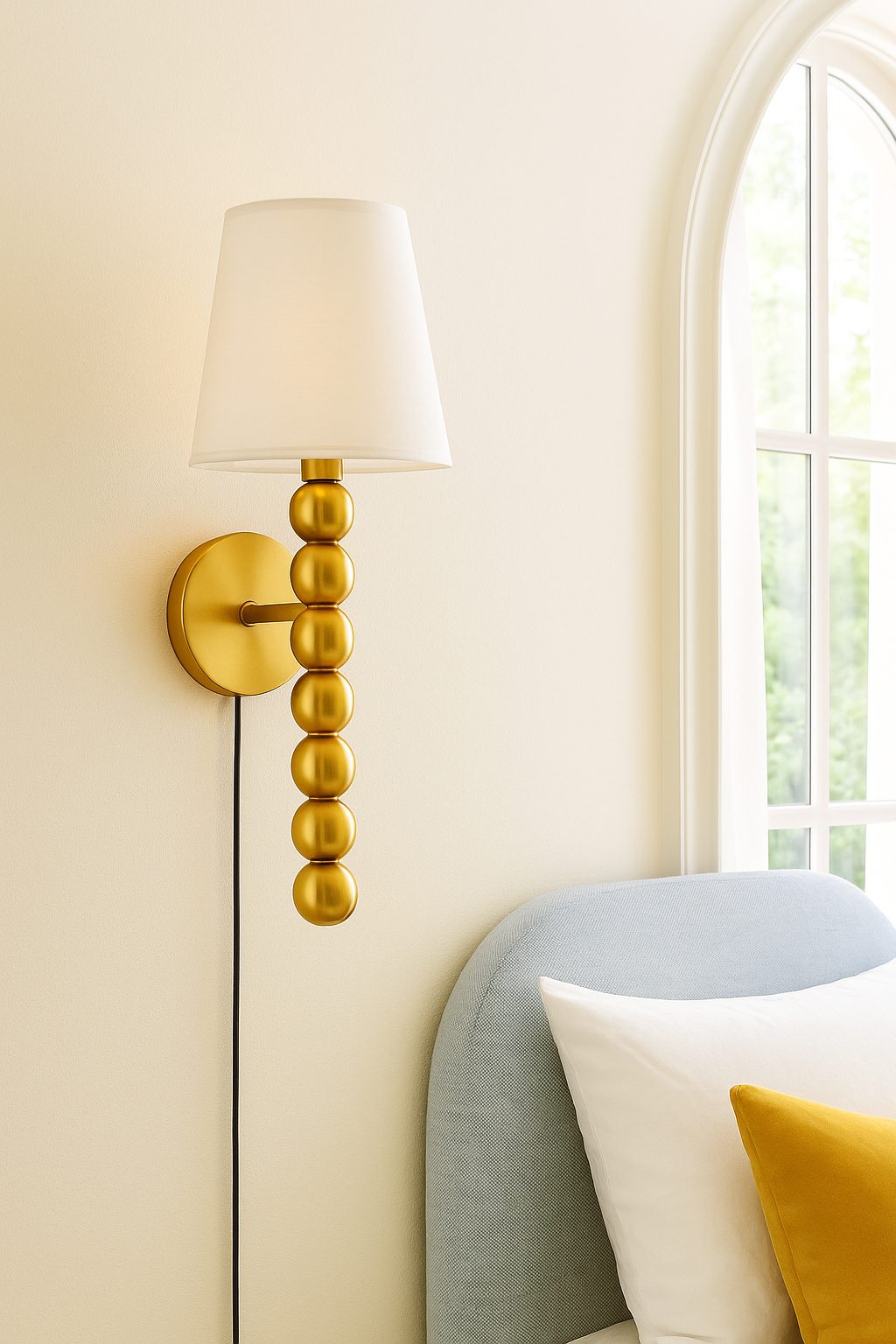 Hdc Modern Black & White Golden Stacked Sphere Wall Light Luxury Designer Sconce for Living Room, Bedroom & Hallways