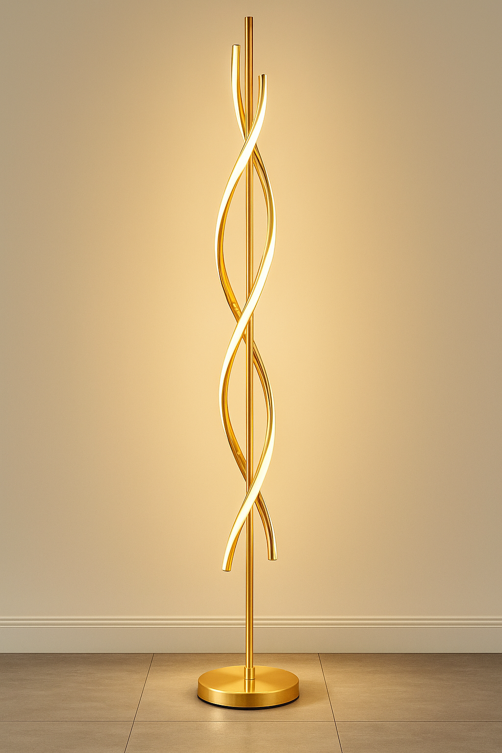 Hdc Line Spiral Gold Living Room Bedroom Bedside Creative Personality Vertical Floor Lamp