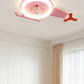Hdc Helicopter Shaped LED Ceiling Light for Kids Room Pink Cute Aircraft Design with Doll Center | Decorative Flush Mount Light for Girls Bedroom, Nursery & Playroom