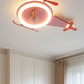 Hdc Helicopter Shaped LED Ceiling Light for Kids Room Pink Cute Aircraft Design with Doll Center | Decorative Flush Mount Light for Girls Bedroom, Nursery & Playroom