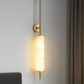 Hdc Modern Vertical Wall Light with Faux Marble Finish | Brass Frame LED Sconce for Living Room & Hallways
