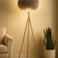 Hdc Nordic Grey Feather Floor Lamp Gold Iron Tripod Floor Lamps for Living Room