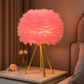 Hdc Feather Table Lamp Simple Elegant Modern Tripod Desk Lights Night Light For Living Room