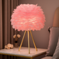 Hdc Feather Table Lamp Simple Elegant Modern Tripod Desk Lights Night Light For Living Room