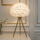 Hdc Feather Table Lamp Simple Elegant Modern Tripod Desk Lights Night Light For Living Room