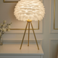 Hdc Feather Table Lamp Simple Elegant Modern Tripod Desk Lights Night Light For Living Room