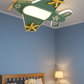 Hdc Aviator Kids Ceiling Light Airplane Shaped LED Fixture for Boys’ Bedroom | Soft White Glow | Green & Yellow Theme | Fun Aviation Design for Nursery, Study or Playroom