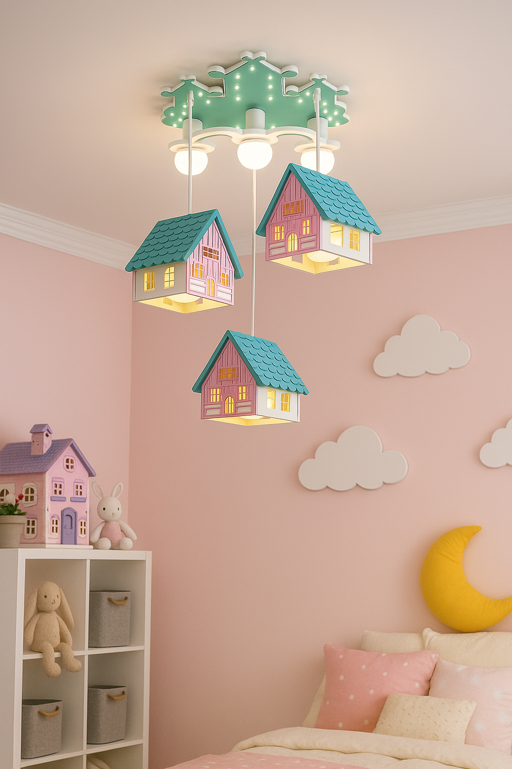 Hdc Whimsical House Ceiling Light – Kids Room Pendant with Colorful Cottage Design & Soft Warm Glow | Perfect for Girls' Bedrooms & Nurseries