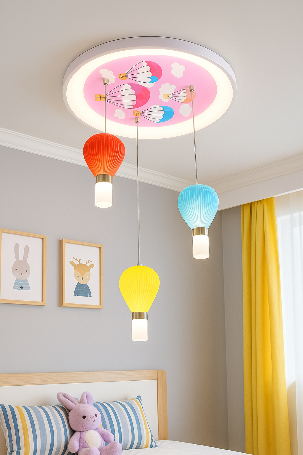 Hdc Creative Design Cartoon Cloud Balloon Light Warm Bedroom Children's Room Ceiling Light