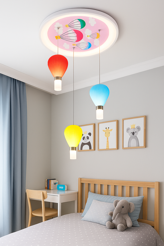 Hdc Creative Design Cartoon Cloud Balloon Light Warm Bedroom Children's Room Ceiling Light
