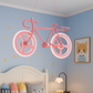 Hdc Kids Bicycle Ceiling Light Modern LED Hanging Pendant Fixture for Girls Bedroom | Creative Bike-Themed Light with Glowing Wheel Rings | Perfect for Playroom, Study Area, or Nursery