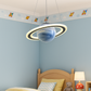 Hdc Saturn Ring Ceiling Light Planet-Inspired Kids Room Pendant with Glowing Rings Perfect for Space-Themed Bedrooms