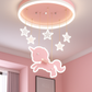 Hdc Unicorn & Stars LED Ceiling Light – Pink Fantasy Glow Pendant Lamp for Girls’ Bedroom or Nursery | Whimsical Hanging Light Fixture