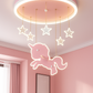 Hdc Unicorn & Stars LED Ceiling Light – Pink Fantasy Glow Pendant Lamp for Girls’ Bedroom or Nursery | Whimsical Hanging Light Fixture