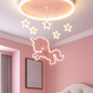 Hdc Unicorn & Stars LED Ceiling Light – Pink Fantasy Glow Pendant Lamp for Girls’ Bedroom or Nursery | Whimsical Hanging Light Fixture