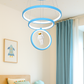 Hdc 3 Ring Blue Futuristic Astronaut Ring Ceiling Light – Space-Themed LED Pendant for Kids Room