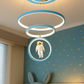 Hdc 3 Ring Blue Futuristic Astronaut Ring Ceiling Light – Space-Themed LED Pendant for Kids Room