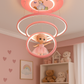 Hdc Pink Princess Doll Ring Ceiling Light – LED Pendant Lamp for Kids Room, Nursery & Playroom (3 Ring Design)