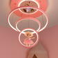 Hdc Pink Princess Doll Ring Ceiling Light – LED Pendant Lamp for Kids Room, Nursery & Playroom (3 Ring Design)