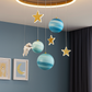 Hdc Floating Astronaut & Planet Ceiling Light – LED Space-Themed Chandelier with Stars | Ideal for Kids’ Rooms & Nurseries