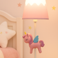 Hdc Unicorn Table Lamp for Kids – Cute Pink Night Light with Winged Unicorn & Wooden Base | Girls Room Bedside Lamp