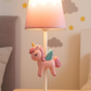Hdc Unicorn Table Lamp for Kids – Cute Pink Night Light with Winged Unicorn & Wooden Base | Girls Room Bedside Lamp