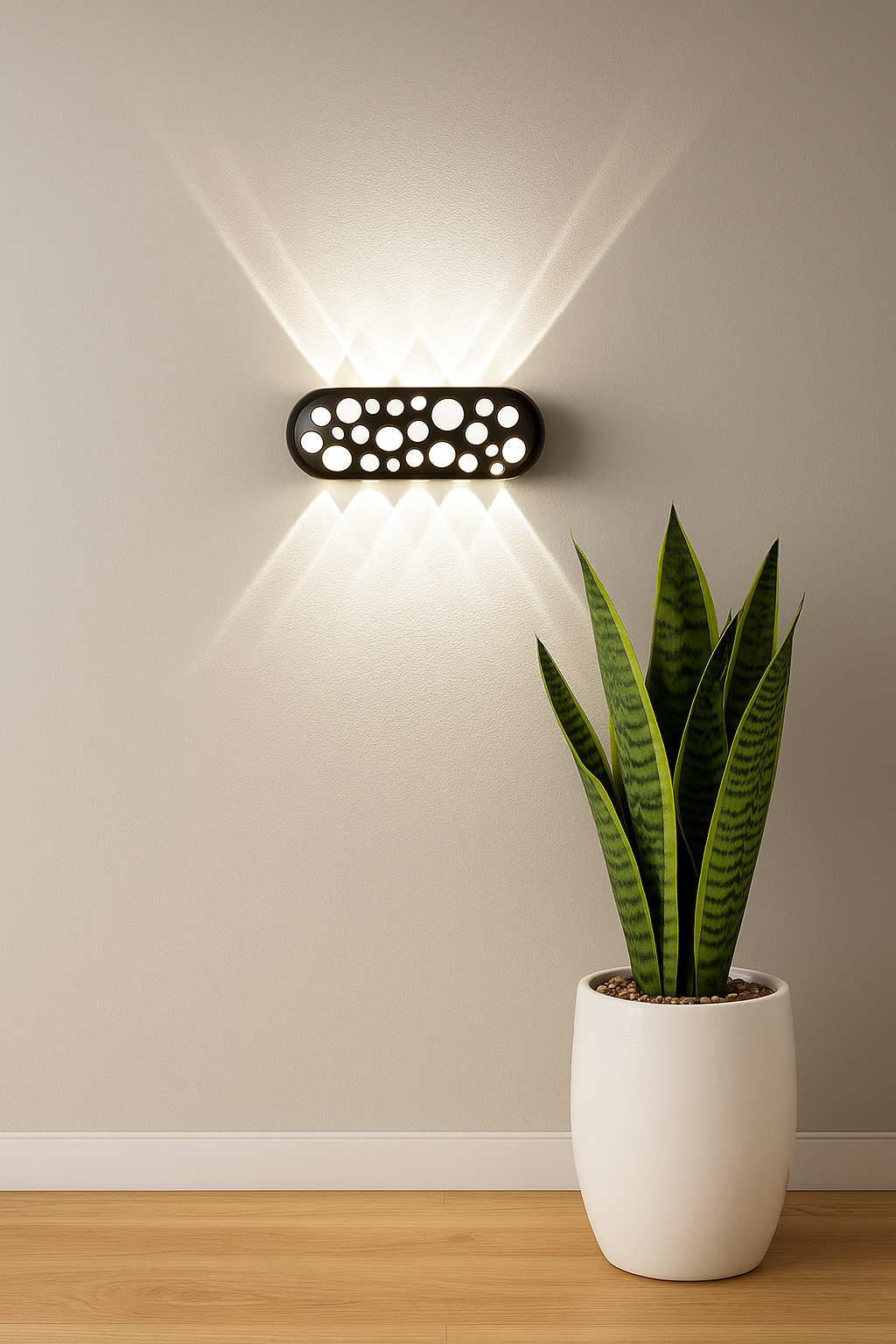 HDC Modern Black Dual Beam Artistic Bubble Design LED Outdoor Wall Light