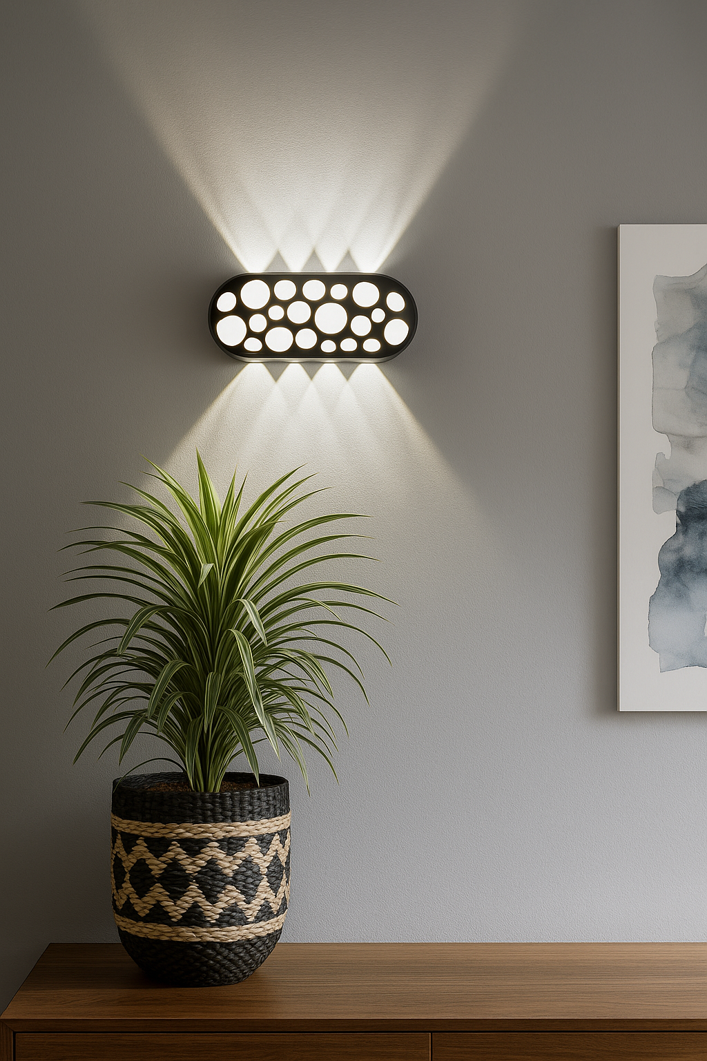 HDC Modern Black Dual Beam Artistic Bubble Design LED Outdoor Wall Light