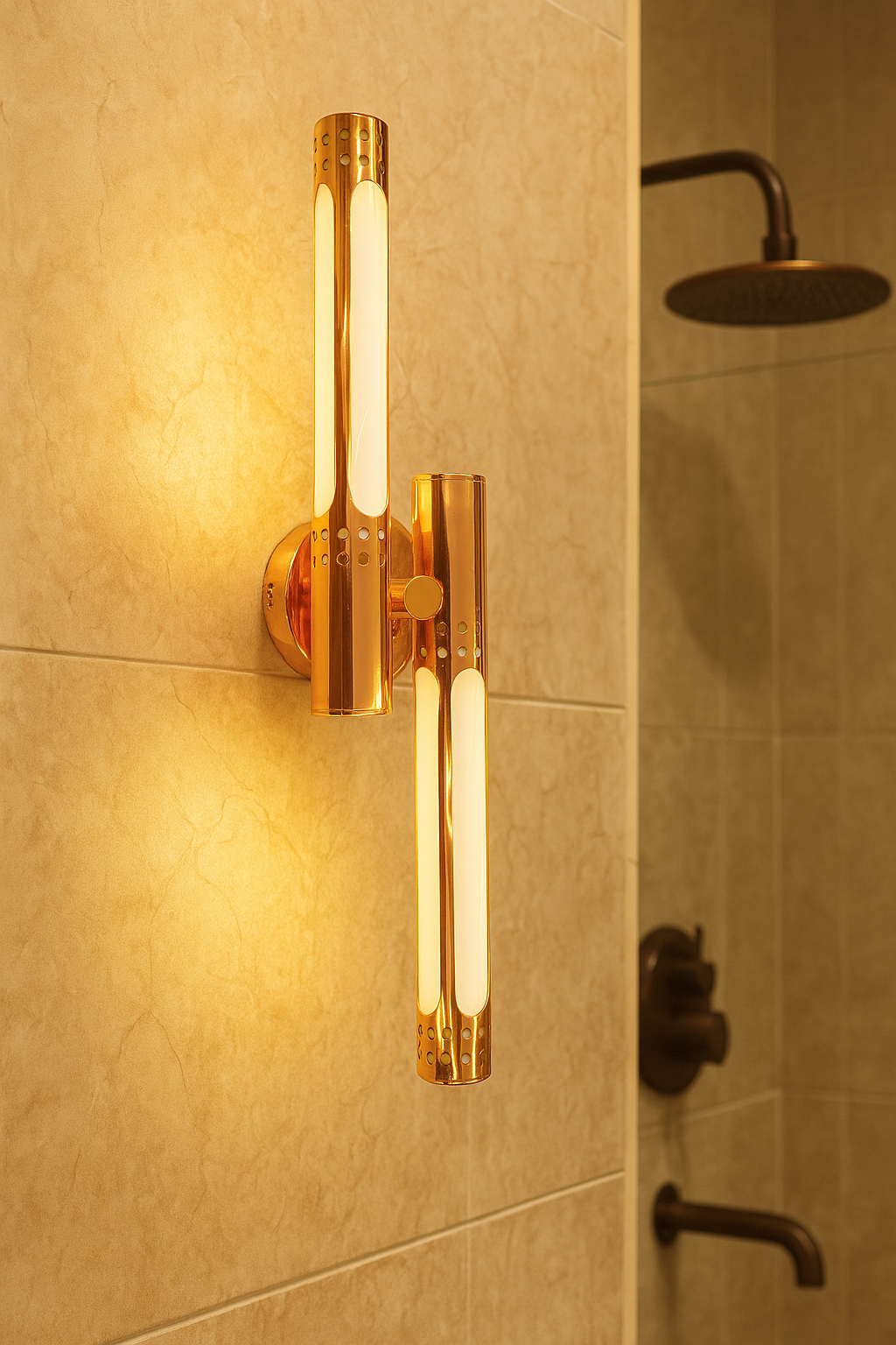 Hdc Rose Gold Modern LED Wall Light – 21" Luxury Vertical Bar Fixture with Warm White Glow