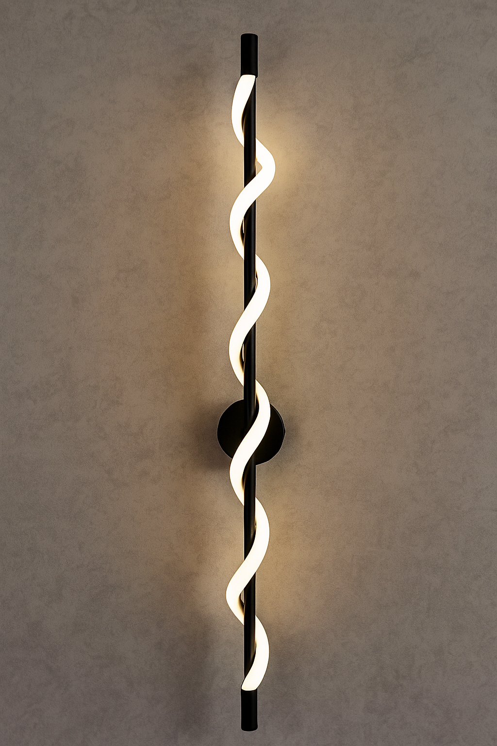 HDC Modern Artistic 24W Black Spiral LED Wall Light for Living Room