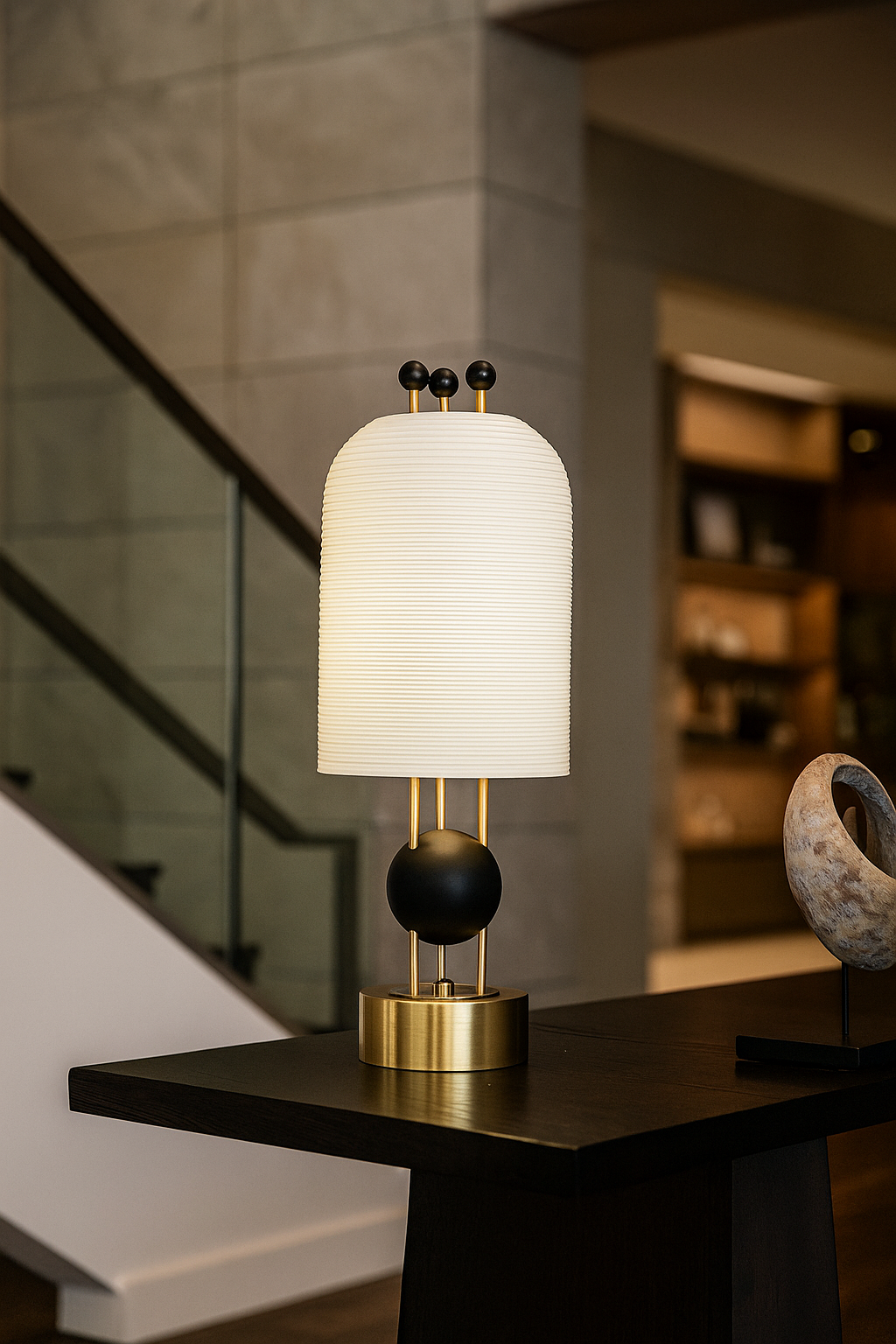 HDC Postmodern minimalist creative bedside table lamp designer model room bedroom living room study glass floor lamp