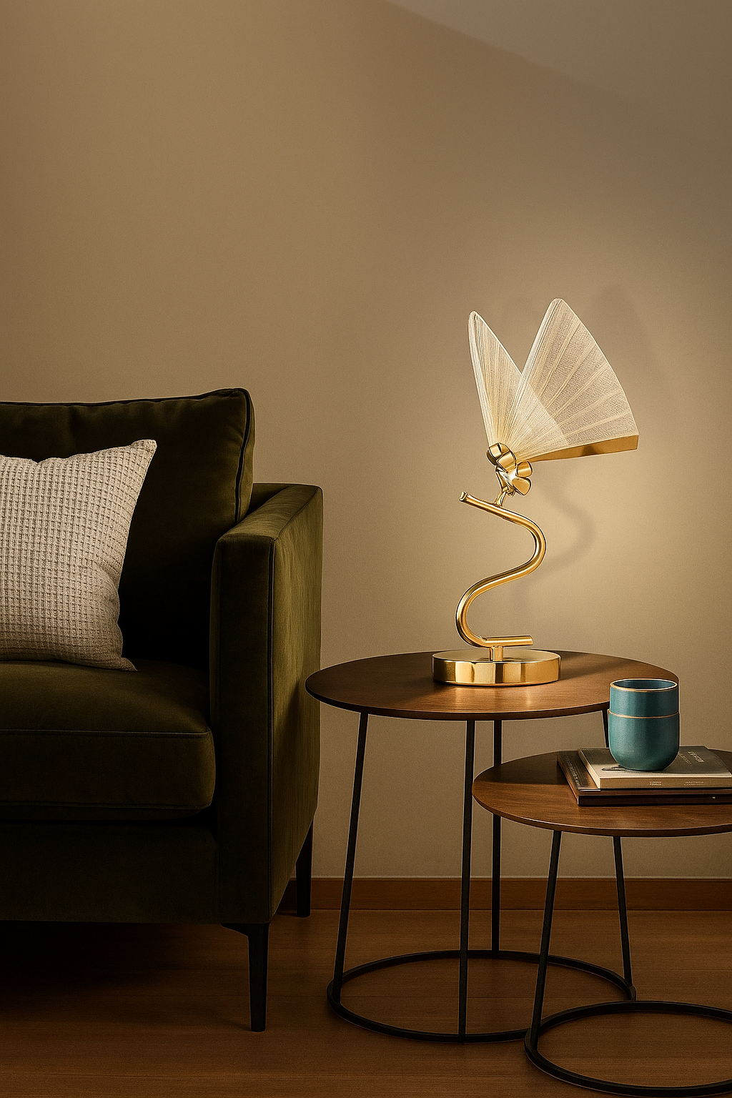 HDC Led Butterfly Gold Desk Table Lamp Gold Base For Home And Office Use - Warm White