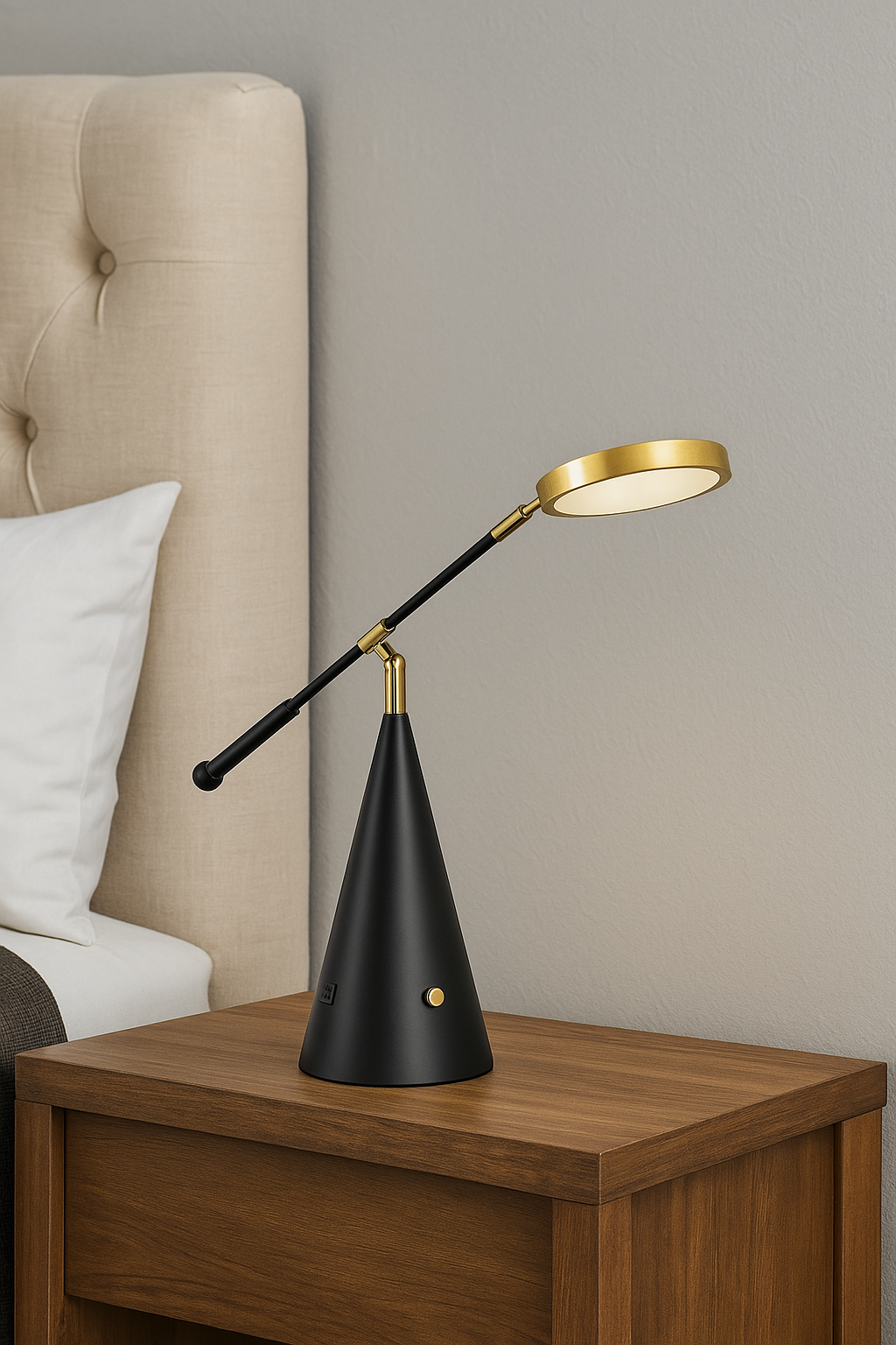 Hdc Post-modern Decorative Bedroom Bedside 3 Lighting Modes Height-adjustable Table Lamp