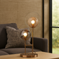 Hdc Double Head glass Living Room Bedroom Bedside Table Lamp
