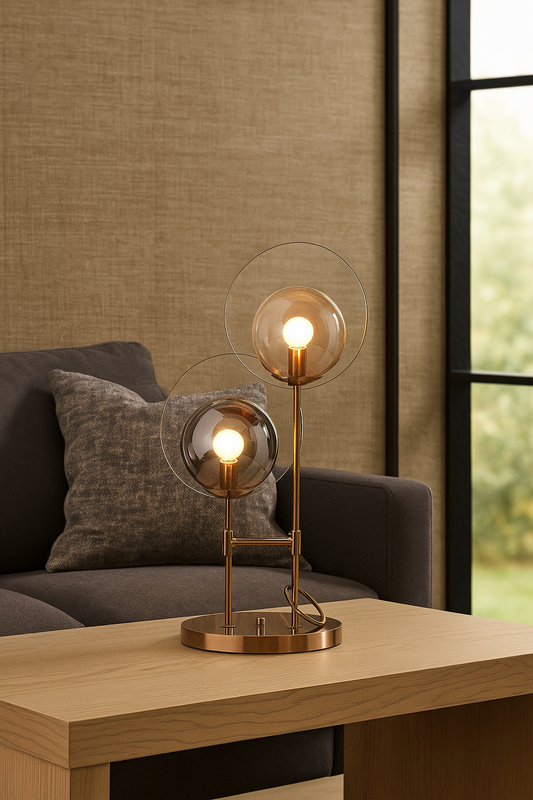 Hdc Double Head glass Living Room Bedroom Bedside Table Lamp